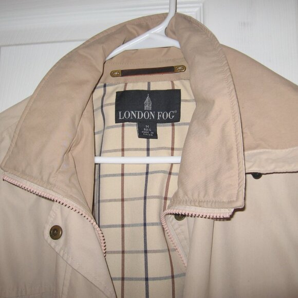 London Fog Women's Car Coat Rain Jacket Size Medium Regular Beige - Picture 2 of 4